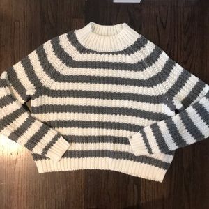 Striped Half Turtleneck Sweater